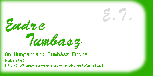 endre tumbasz business card